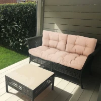 OutSunny, set 3 perne captusite pentru canapea, bej(m-2)