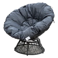 Outsunny Fotoliu Papasan Rotativ cu Confort Mare și Pernă Inclusă, Ideal pentru Grădină, Terasă sau Balcon(m-7)