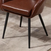 HomCom scaun vintage, piele sintetica, 61x58x74 cm, maro(m-9)