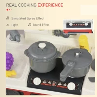 HOMCOM Bucatarie de jucarie pentru copii cu 52 de Accesorii Aragaz si Chiuveta pentru copii de 3-6 ani(m-5)