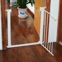 PawHut gard protectie, pentru animale, reglabil, fier alb(m-7)