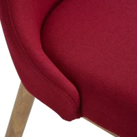 Homcom Set de 2 Scaune pentru Sufragerie Captusite Picioare din Metal Rosu(m-6)