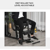 HOMCOM Statie de fitness Multifunctionala pentru Sala si Casa, din Otel 150x110x210cm Negru(m-6)
