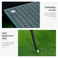 Outsunny Lounge de Gradina cu Masa, 2 Fotolii si Canapea 2 Locuri Ratan PE(m-5)