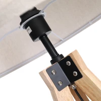 Homcom Lampada da Terra con Treppiede e Paralume in Lino Beige per Soggiorno Lampadine E27 Ф45 x 152cm(m-10)