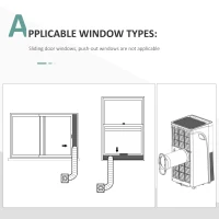 HOMCOM Conditionator portabil si Dezumidificator cu Telecomanda Timer 24H, 2 Viteze(m-6)