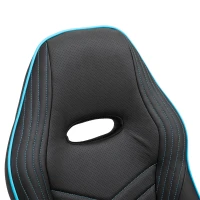 Vinsetto Fotoliu de Birou cu Invelis in Piele PU Premium Design Ergonomic Negru si Albastru(m-11)