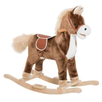 HOMCOM Calut Balansoar de Plus si Lemn Maro(m-4)