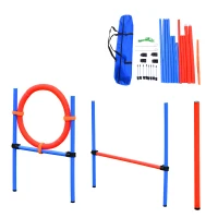 PawHut Set Agility Dog Dresaj Caini, Obstacole si Slalom, Geanta de Transport(m-1)