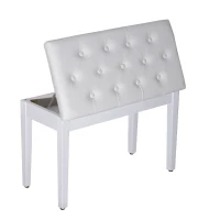 HomCom scaun pian, cu spatiu depozitare, 76x36x50cm, alb(m-9)