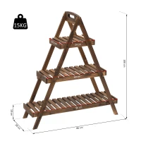 Outsunny scara ghiveci, lemn brad,  86x28x100cm maro(m-6)