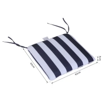 Outsunny Set 6 Perne pentru Scaun Detasabile 100% Poliester, Alb si Albastru, 42x42x5cm(m-7)