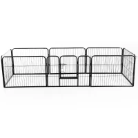 PawHut gard pentru animale, 8 piese, 80x60cm, negru(m-9)