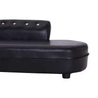 PawHut Canapele pentru caini Chaise Longue Canapea Tapitata pentru Animale, Negru, 82.5x45x41.5cm(m-8)