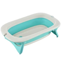 Homcom Cada de Baie Plianta pentru Bebelusi cu Suport Antiderapant PP TEP Verde(m-1)