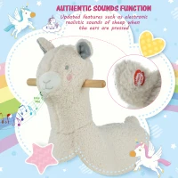 HOMCOM Cal tip Balansoar Forma de Alpaca pentru Copii 3-6 Ani din Plus Alb(m-4)