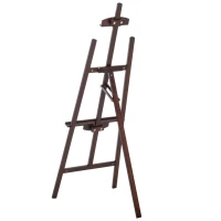 Homcom Sevalet pentru Pictura in Lemn cu Inaltime si Inclinatie Reglabila, Maro, 46x60x140cm(m-4)