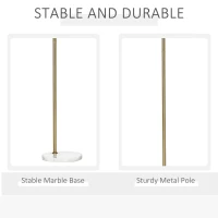 HOMCOM Lampa de Podea Moderna din Metal, Lampa de Design cu Abajur din Sticla pentru Becuri - Negru si Auriu(m-7)