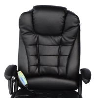 HOMCOM Fotoliu Masaj Birou 62×68×111–121 cm – Negru Confortabil(m-10)