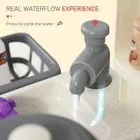 HOMCOM Bucatarie de jucarie pentru copii cu 52 de Accesorii Aragaz si Chiuveta pentru copii de 3-6 ani(m-6)