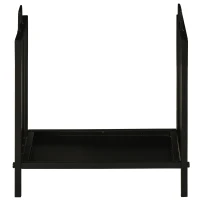 Outsunny Suport pentru Lemne din Metal, cu 2 Mânere și Bază Ridicată pentru 50kg de Lemne, 39x32.5x46 cm, Negru(m-7)