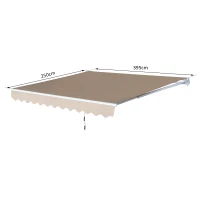 Outsunny Perdea Soare Rulanta de Perete in Poliester, Beige,  395x250cm(m-4)