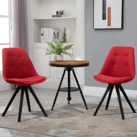 HOMCOM Set 2 Piese Scaune de Pranz captusite design modern pentru sala de pranz rosu(m-2)