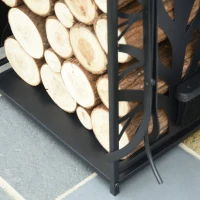 HOMCOM Suport pentru busteni din otel cu 4 unelte, capacitate 100 KG(m-12)