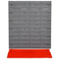 DURHAND 54 bucati Suport container pentru scule cu 50 carlige montabil pe perete rosu gri(m-6)
