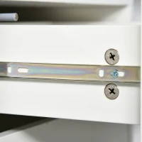 HOMCOM Dulap Multiuz 2 Sertare si 2 Compartimente cu usa Deschidere prin apasare, Alb(m-8)