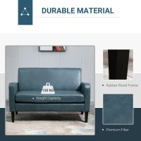 HOMCOM Canapea 2 Locuri din Stofa, Mobilier Modern pentru Living si Birou(m-6)