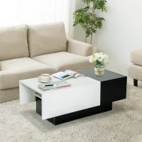Homcom Masa de Sufragerie Extensibila Alb si Negru, 51x140x116-160cm(m-2)