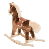 HOMCOM Calut Balansoar de Plus si Lemn Maro(m-5)