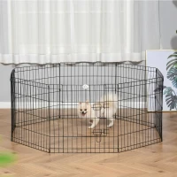 PawHut tarc tip plasa pentru animale, 8 bucati 61x61cm, negru(m-4)