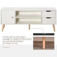 HOMCOM Mobilier Suport TV Modern si de Design din Lemn Alb pentru TV Max. 42"(m-6)