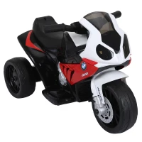 HOMCOM Motoreta Electrica pentru Copii BMW S1000RR Originala, 3 Roti cu Lumini si Sunete Reale, Rosu(m-1)