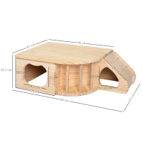 PawHut Casuta pentru Rozatoare si Animale mici 60x37x19.7cm Lemn(m-3)