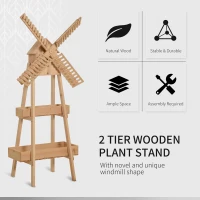 Outsunny Vaza pentru Plante ridiate cu Morisca si Casuta din lemn(m-5)