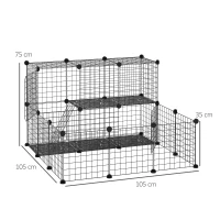 PawHut cusca modulara pentru iepuri, 105x105x70cm(m-3)