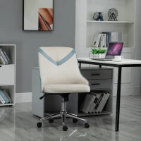 Vinsetto Scaun Rotativ Basculant pentru Birou si Casa, Inaltime Ajustabila Bej(m-2)