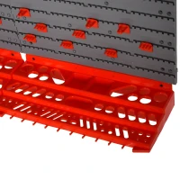 DURHAND 54 bucati Suport container pentru scule cu 50 carlige montabil pe perete rosu gri(m-7)