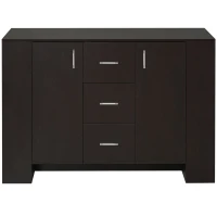 HOMCOM Dulap de perete cu 2 usi 3 sertare rafturi laterale din lemn maro(m-12)