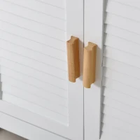 kleankin Dulăpior de Baie Multifuncțional cu Ușă Dublă Articulată și Sertar Organizator Îngust, 59x29x80 cm, Alb(m-6)
