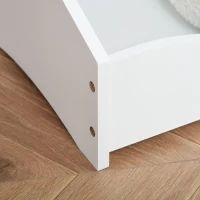 HOMCOM Suport pentru Haine din Lemn cu Etajere si Agatatori Laterale Alb(m-8)