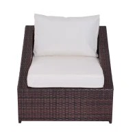 Outsunny set 3 piese mobilier de gradina din ratan PE, maro(m-8)