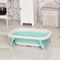 Homcom Cada de Baie Plianta pentru Bebelusi cu Suport Antiderapant PP TEP Verde(m-2)