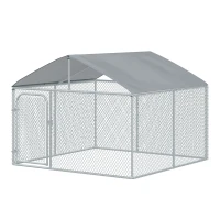 PawHut Tarc Amplu pentru Animale in Plasa Galvanizata cu Invelis Impermeabil pentru Extern 230x230x172 cm(m-7)