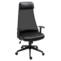 Vinsetto HOMCOM Scaun de Birou Scaun Ergonomic si Rotativ pentru Birou Negru(m-1)