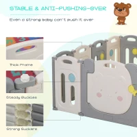 HOMCOM Gard pentru Copii 14 Bucati Pliabile Design cu Interblocare Jucarii 160x152x62cm(m-8)