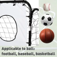 Homcom Poarta Fotbal Metalica – Alb/Negru cu Plasa Oxford(m-3)